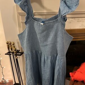 Old Navy Light Blue Smocked Tank Dress